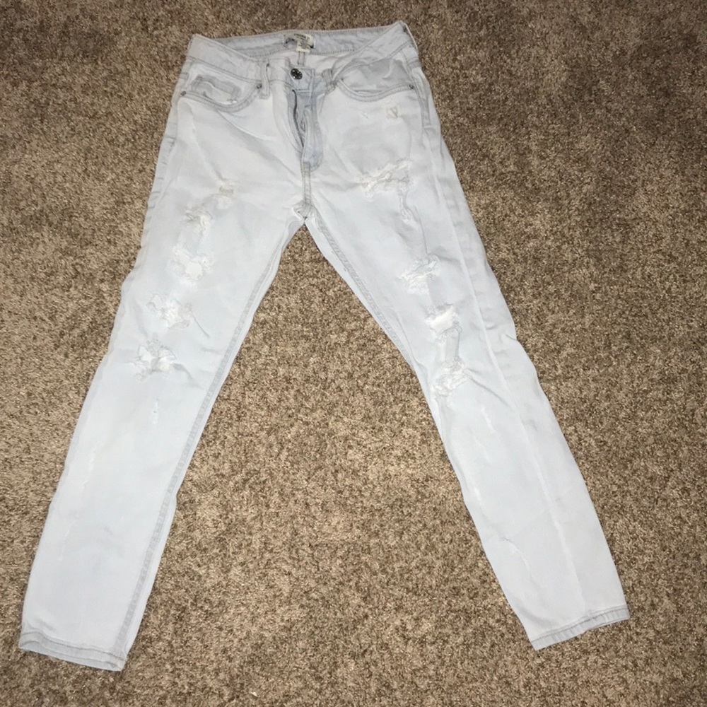 ripped light wash jeans